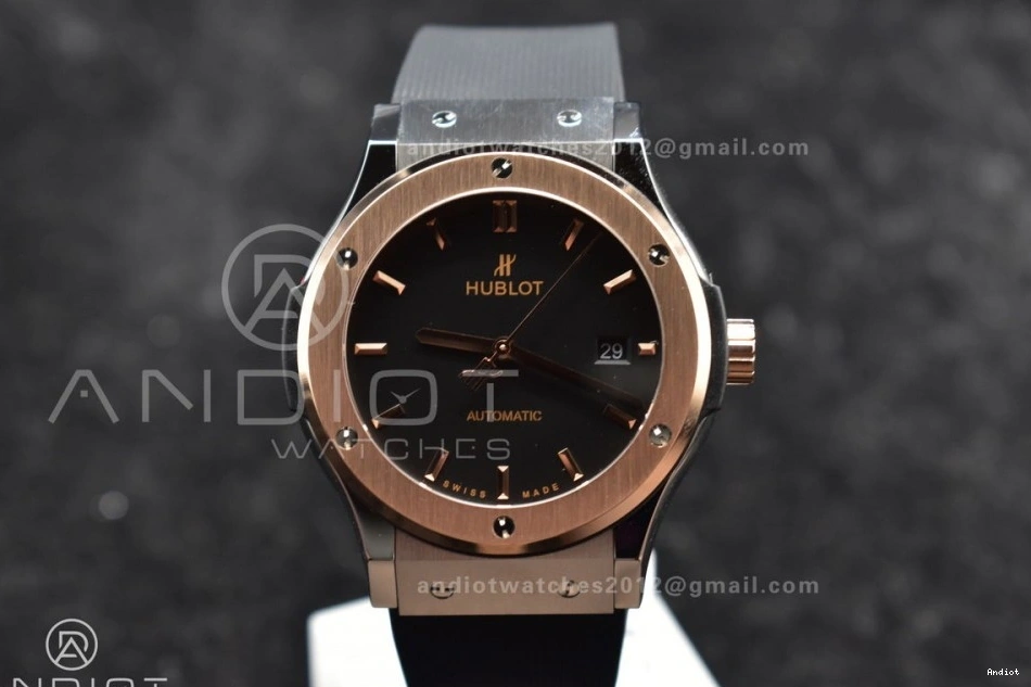 Best Dial Gummy Fusion Black 1:1 45mm RG Classic on Black HBF Strap A2892 Edition 0320